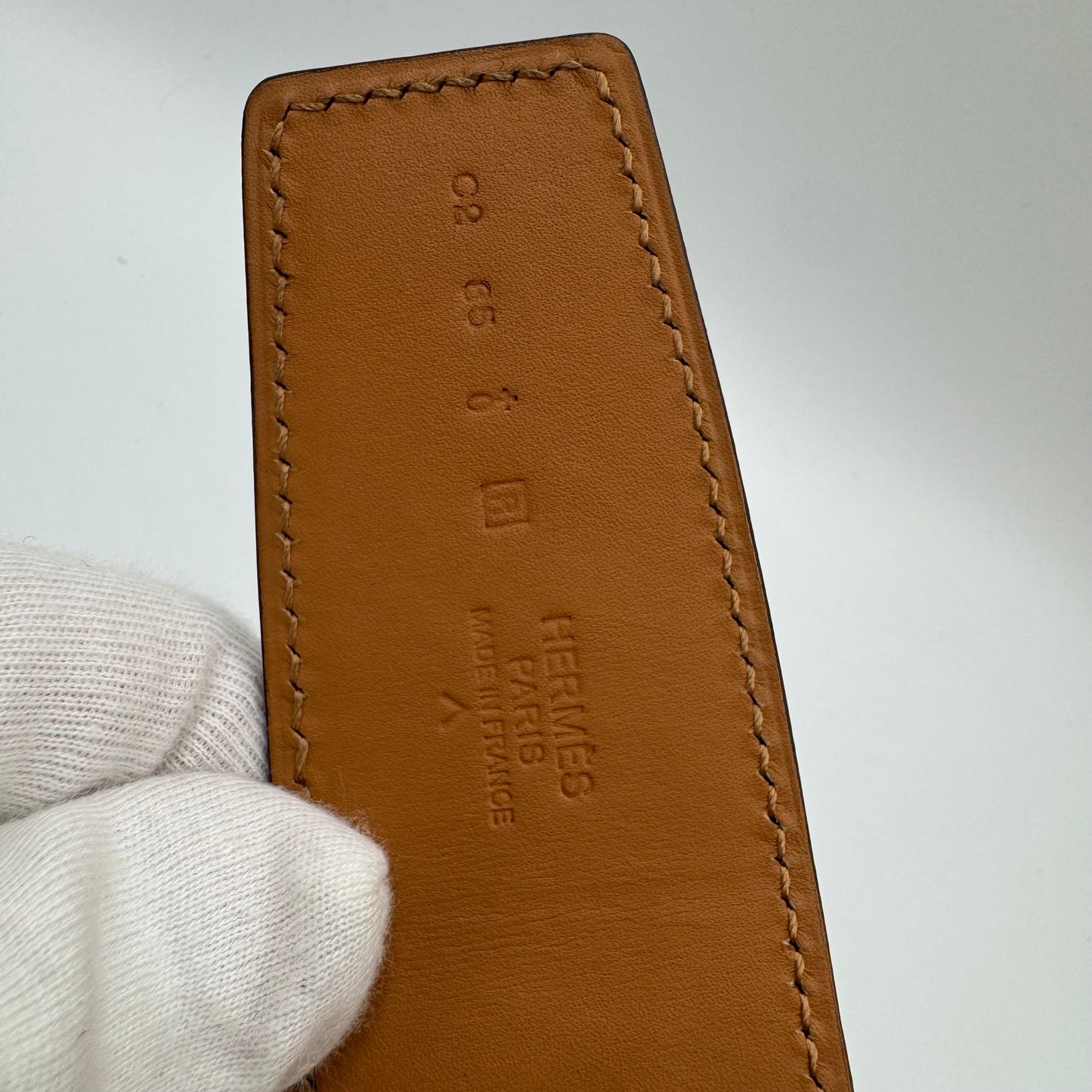 Hermès Shiny Porosus Krokodilleder Gürtelriemen – Grün – 85 cm / 40 mm