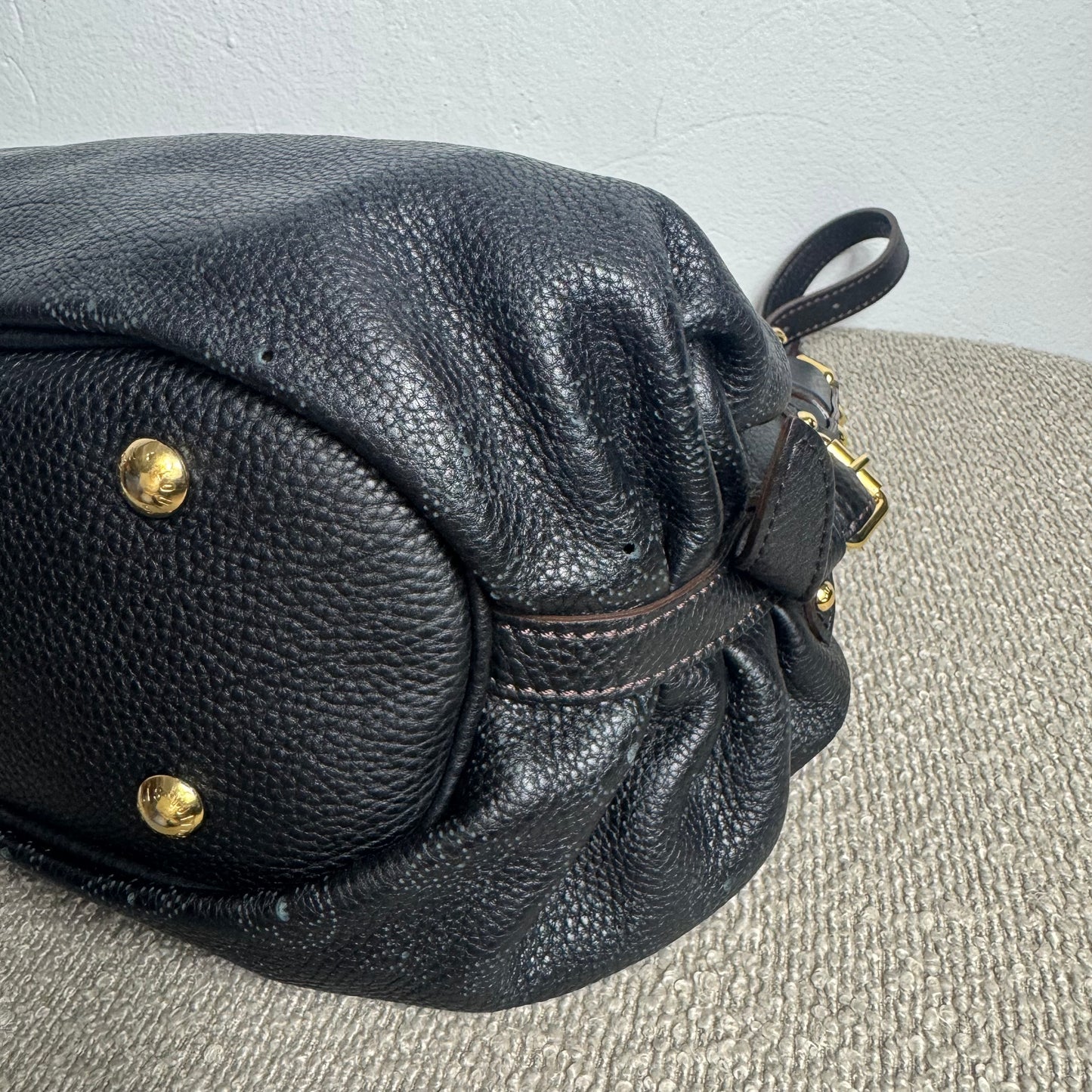 Louis Vuitton Mahina XS Noir Perforated Hobo Bag