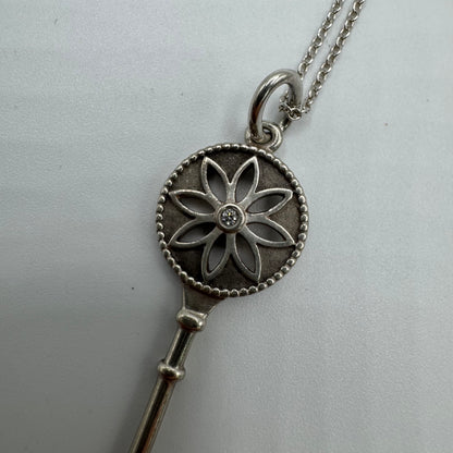Tiffany & Co. Daisy Key Halskette aus Silber mit Diamant