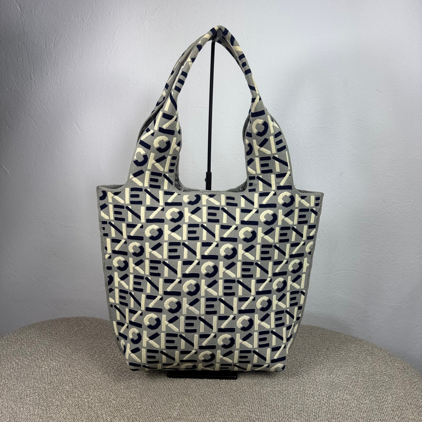 Kenzo All-Over Logo Knit Tote Shopper Bag