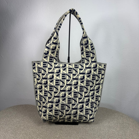 Kenzo All-Over Logo Knit Tote Shopper Bag