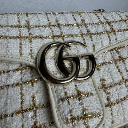 Gucci GG Marmont Special Edition Tweed mit Perlen