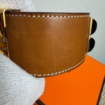 Hermès Collier de Chien Armband Fauve / Gelbgold – Gr. T4 (L)