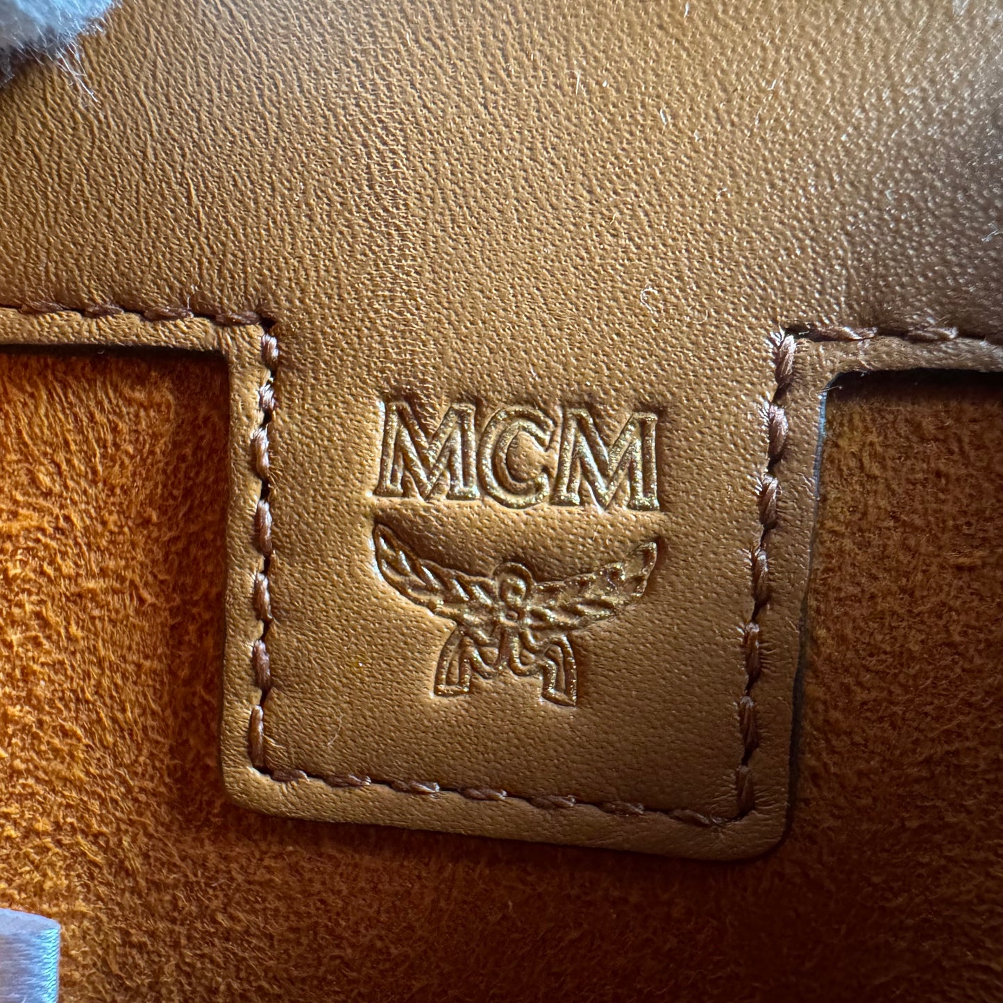 MCM Crossbody Phone Case Visetos Cognac