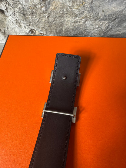 Hermès Gürtelschließe H Martelée & Wendbarer Gürtelriemen