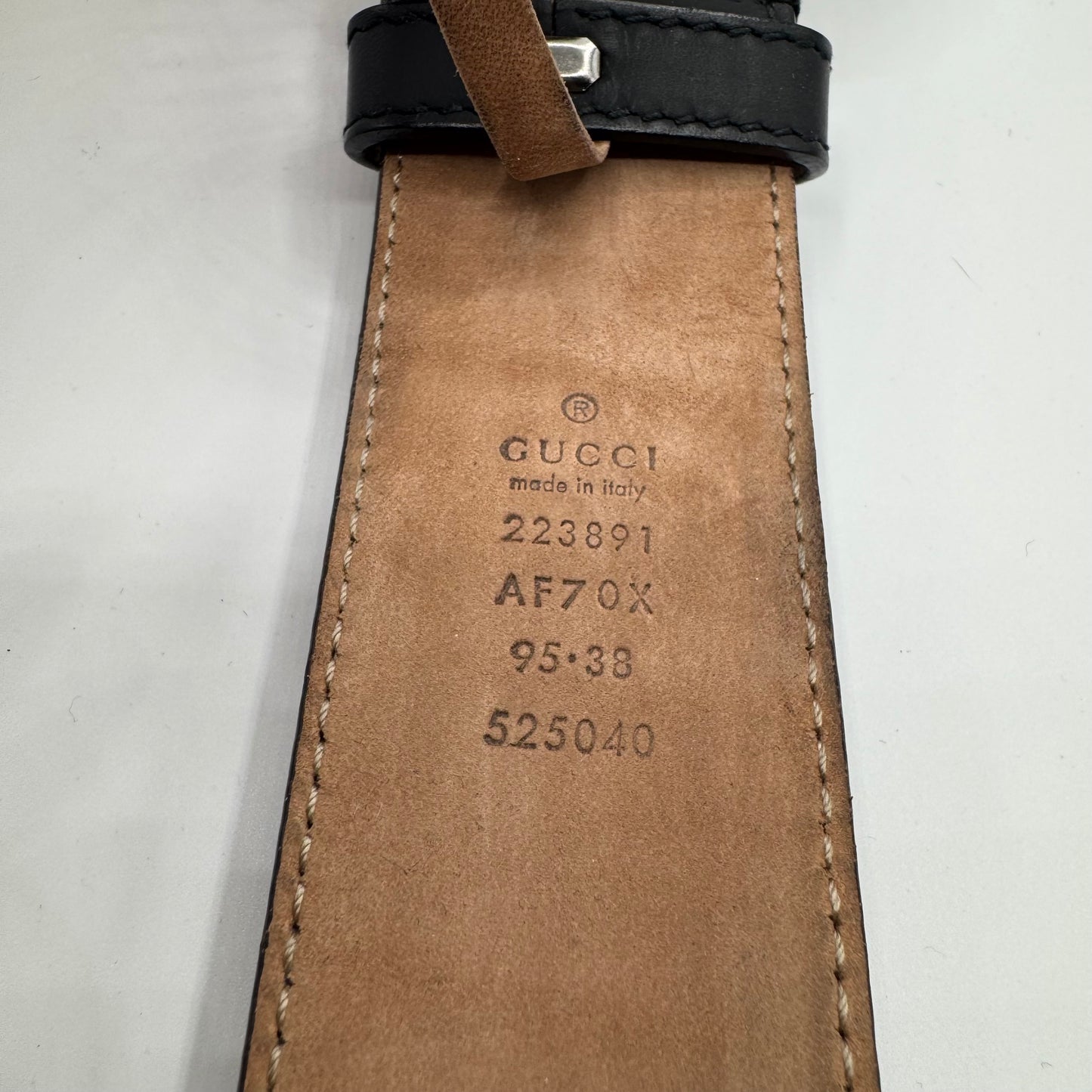 Gucci Interlocking G Buckle Gürtel Leder Schwarz Gr. 95/38 (223891)
