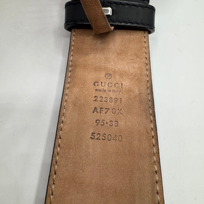Gucci Interlocking G Buckle Gürtel Leder Schwarz Gr. 95/38 (223891)
