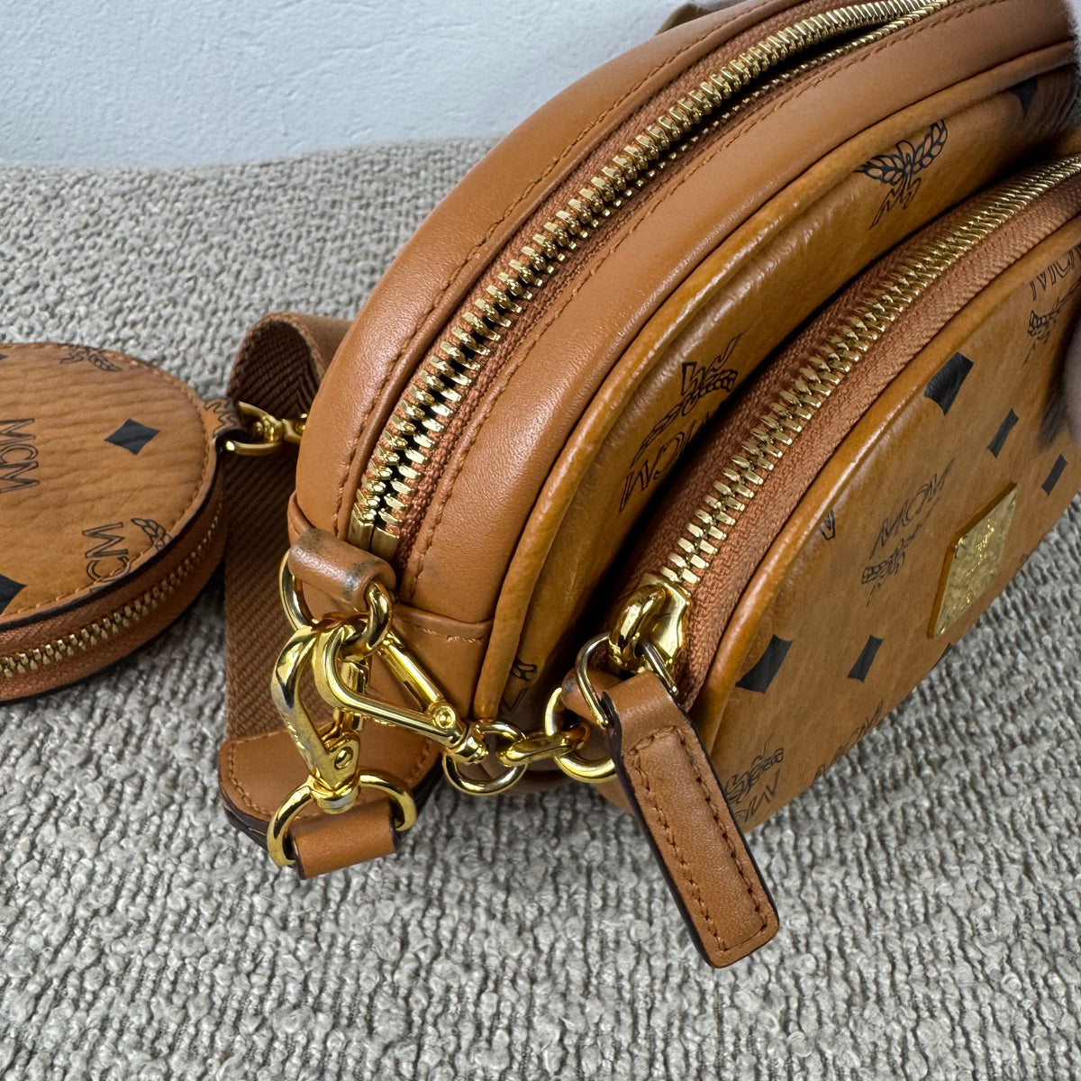 MCM Multi Pochette Crossbody Tasche 3-in-1 – Visetos Cognac