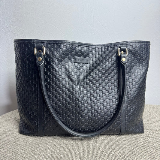 Gucci Microguccissima Leder Shopper Schwarz