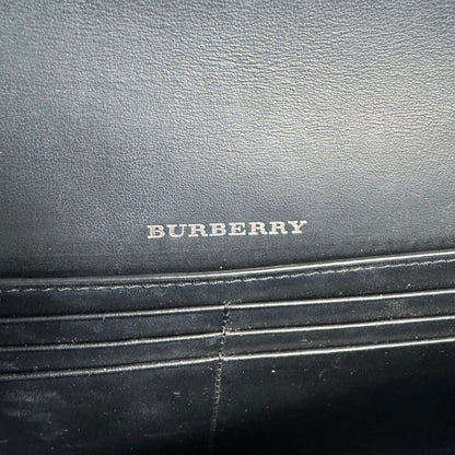 Burberry Perforated Leder Flap Shoulder Bag Schwarz