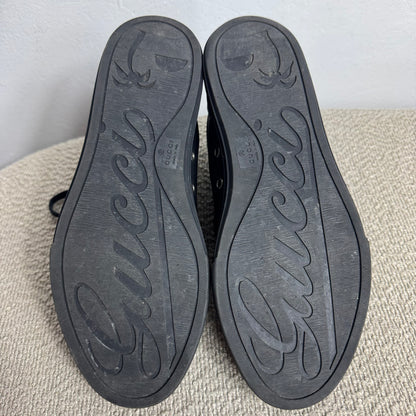 Gucci High-Top Leder-Sneaker Schwarz Gr. 40,5