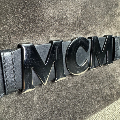 MCM München Logo Wildleder Crossbody Bag Schwarz