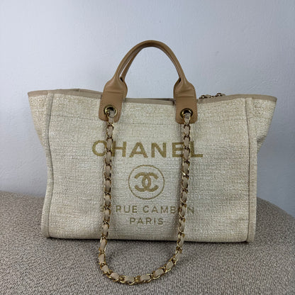 Chanel Deauville Tote Bag – Beige/Gold