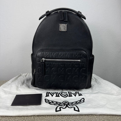 MCM Rucksack Schwarzes Leder