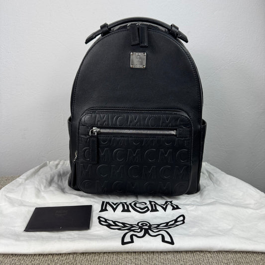 MCM Rucksack Schwarzes Leder
