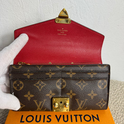 Louis Vuitton „Pallas“ Portemonnaie Monogram Rouge