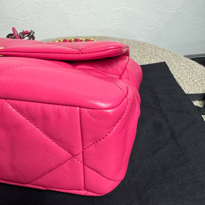 Chanel 19 Flap Bag Large Pink Lambskin Leather