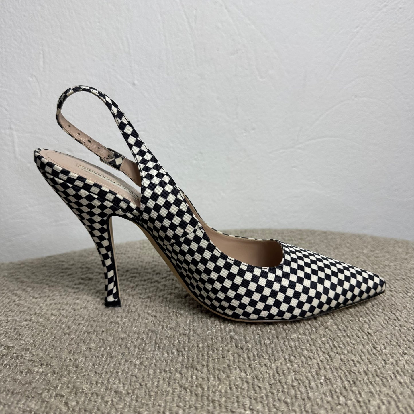 Dries Van Noten Slingback-Pumps mit Schachbrettmuster Gr. 40