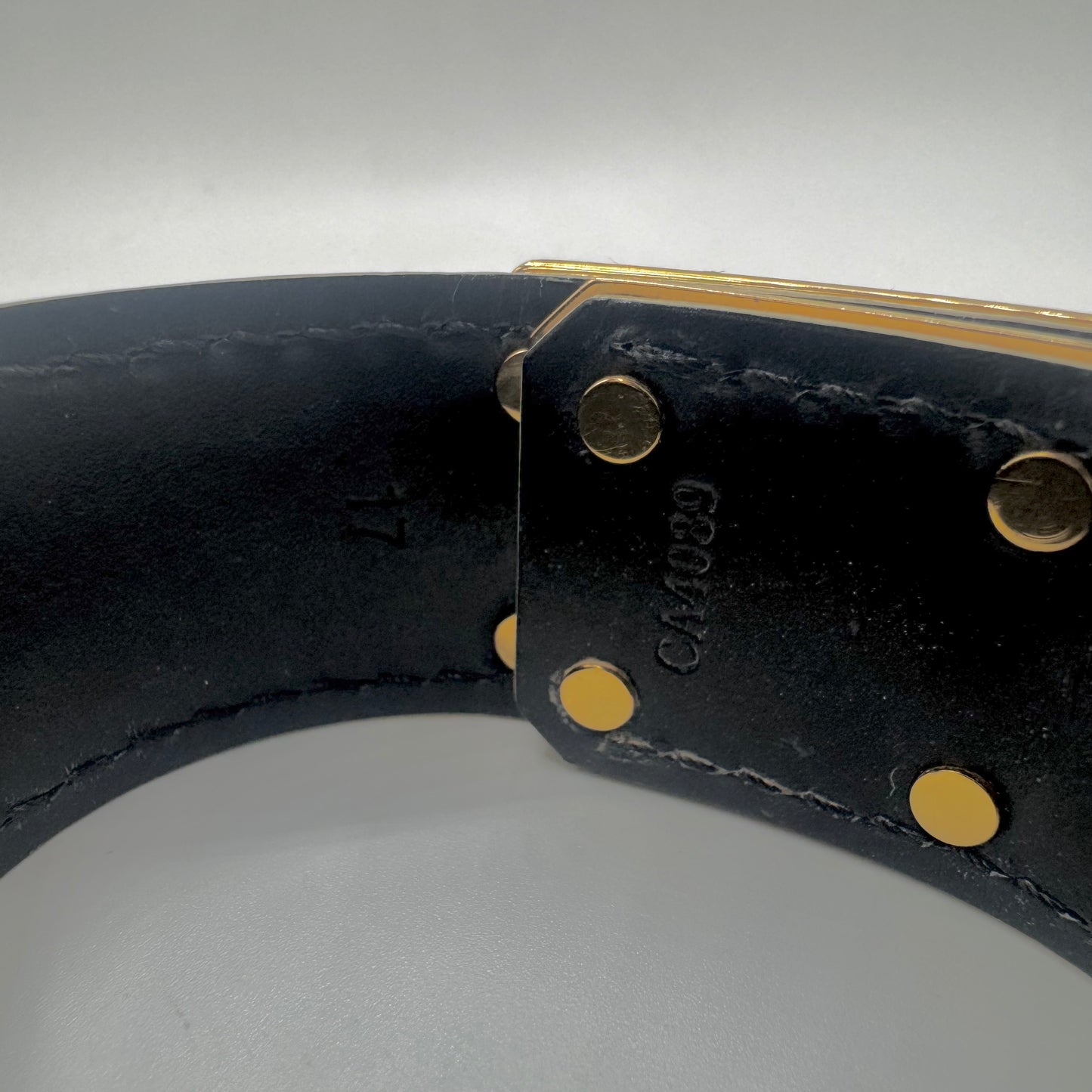 Louis Vuitton Lederarmband – Schwarz / Gelb / Gold – Größe 17