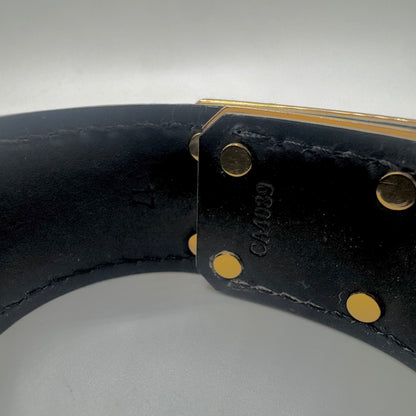Louis Vuitton Lederarmband – Schwarz / Gelb / Gold – Größe 17