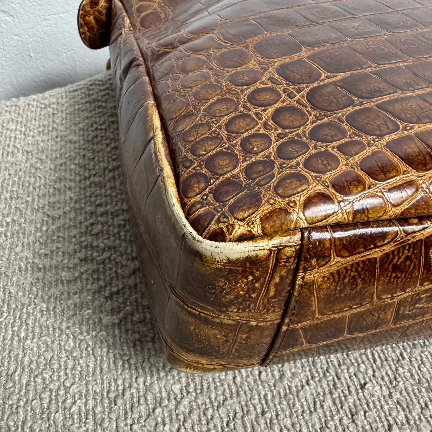 Vintage Fendi Tote Bag mit Krokodilprägung