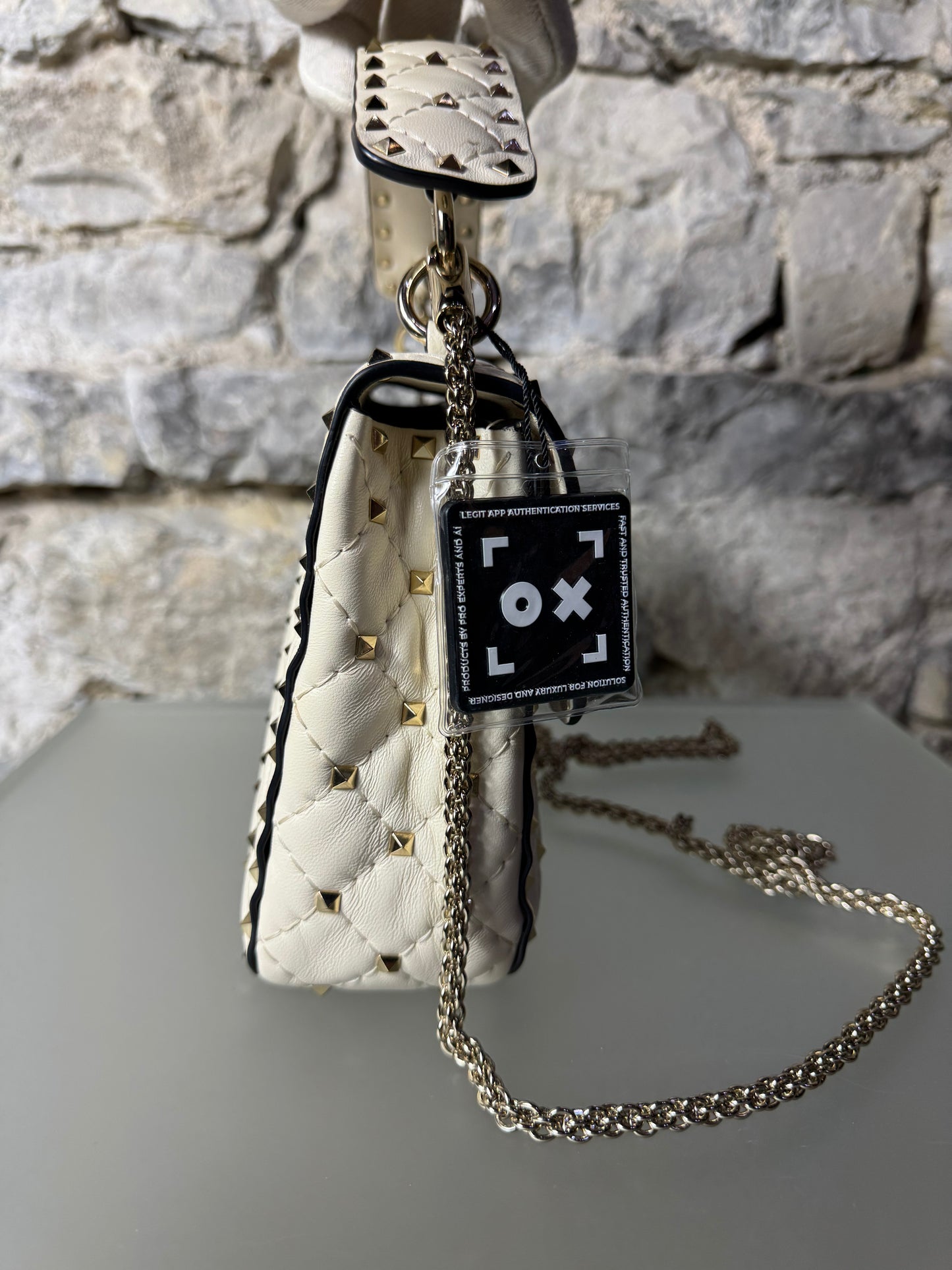 Valentino Garavani Rockstud Spike Bag Nappaleder Weiß