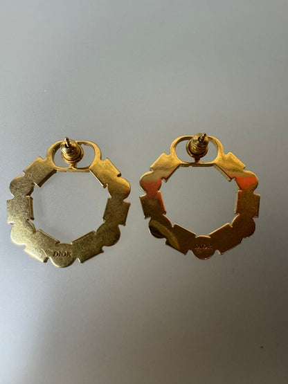 Christian Dior Ohrringe – Blau & Goldfarben