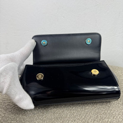 Dolce & Gabbana Mini Sicily – Schwarzes Lackleder