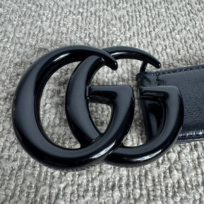 Gucci GG Marmont Gürtel Schwarz Leder „All Black“ Gr. 90