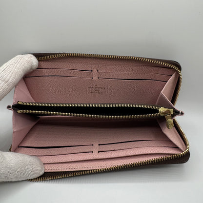 Louis Vuitton Zippy Wallet Damier Ebene Rose Ballerine