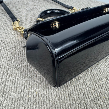 Dolce & Gabbana Mini Sicily – Schwarzes Lackleder