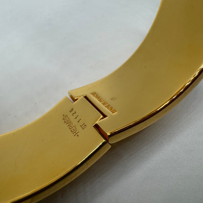 Hermès Clic Clac H Armreif Schwarz Gold GM