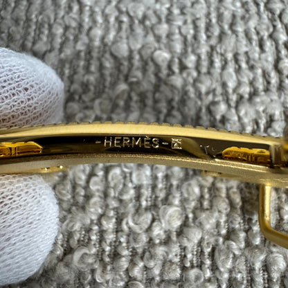 Hermès Gürtel H Striée & Wendbarer Gürtelriemen 32 mm – Gr. 115