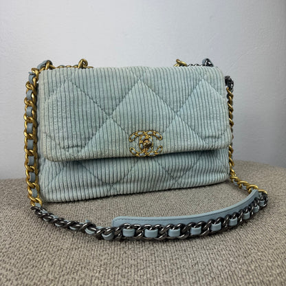 Chanel 19 Corduroy Flap Bag – Light Blue