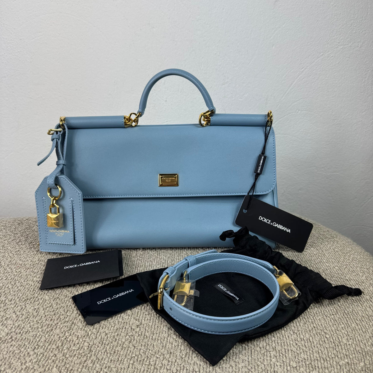 Dolce &amp; Gabbana My Sicily Medium Handtasche – Azurblau