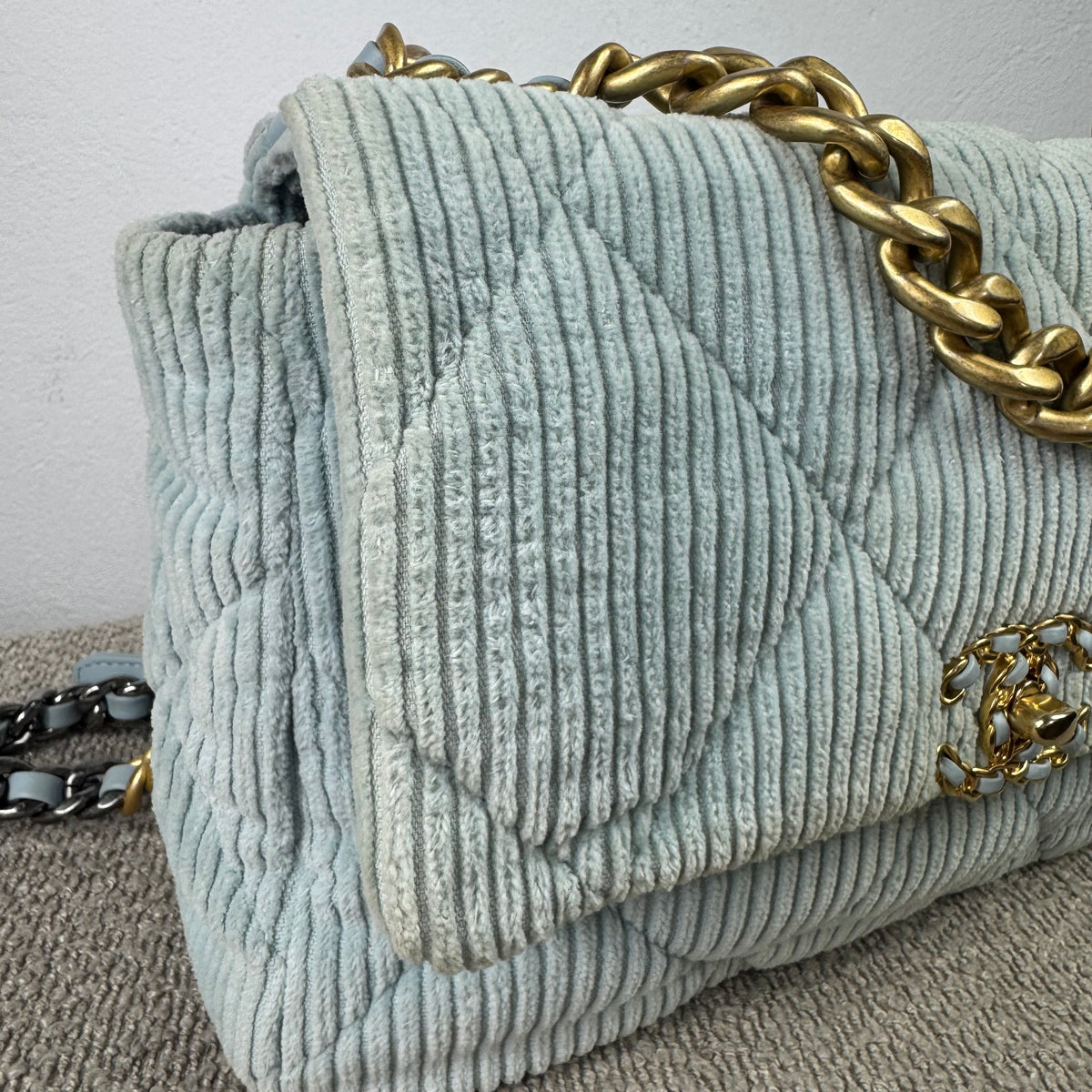 Chanel 19 Corduroy Flap Bag – Light Blue
