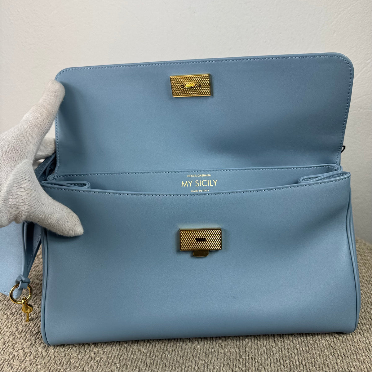Dolce &amp; Gabbana My Sicily Medium Handtasche – Azurblau