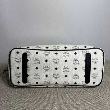 MCM Liz Reversible Shopper Medium Visetos Weiß