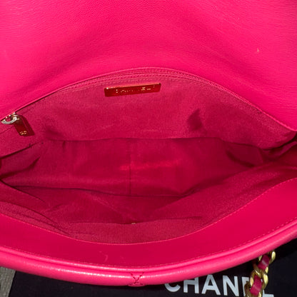 Chanel 19 Flap Bag Large Pink Lambskin Leather