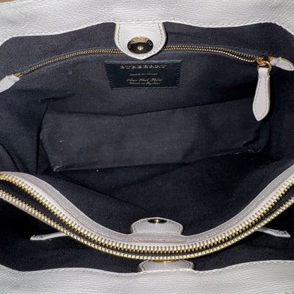 Burberry Banner Bag Grainy Calfskin Weiß