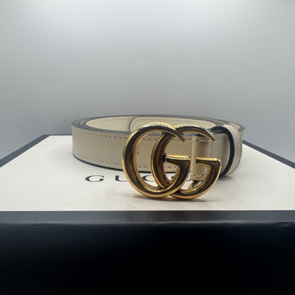 Gucci GG Marmont Gürtel Weiß