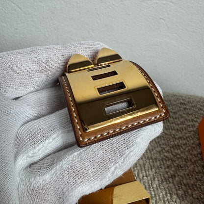 Hermès Collier de Chien Armband Fauve / Gelbgold – Gr. T4 (L)
