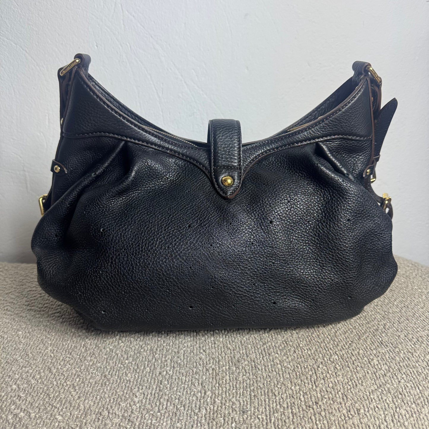 Louis Vuitton Mahina XS Noir Perforated Hobo Bag