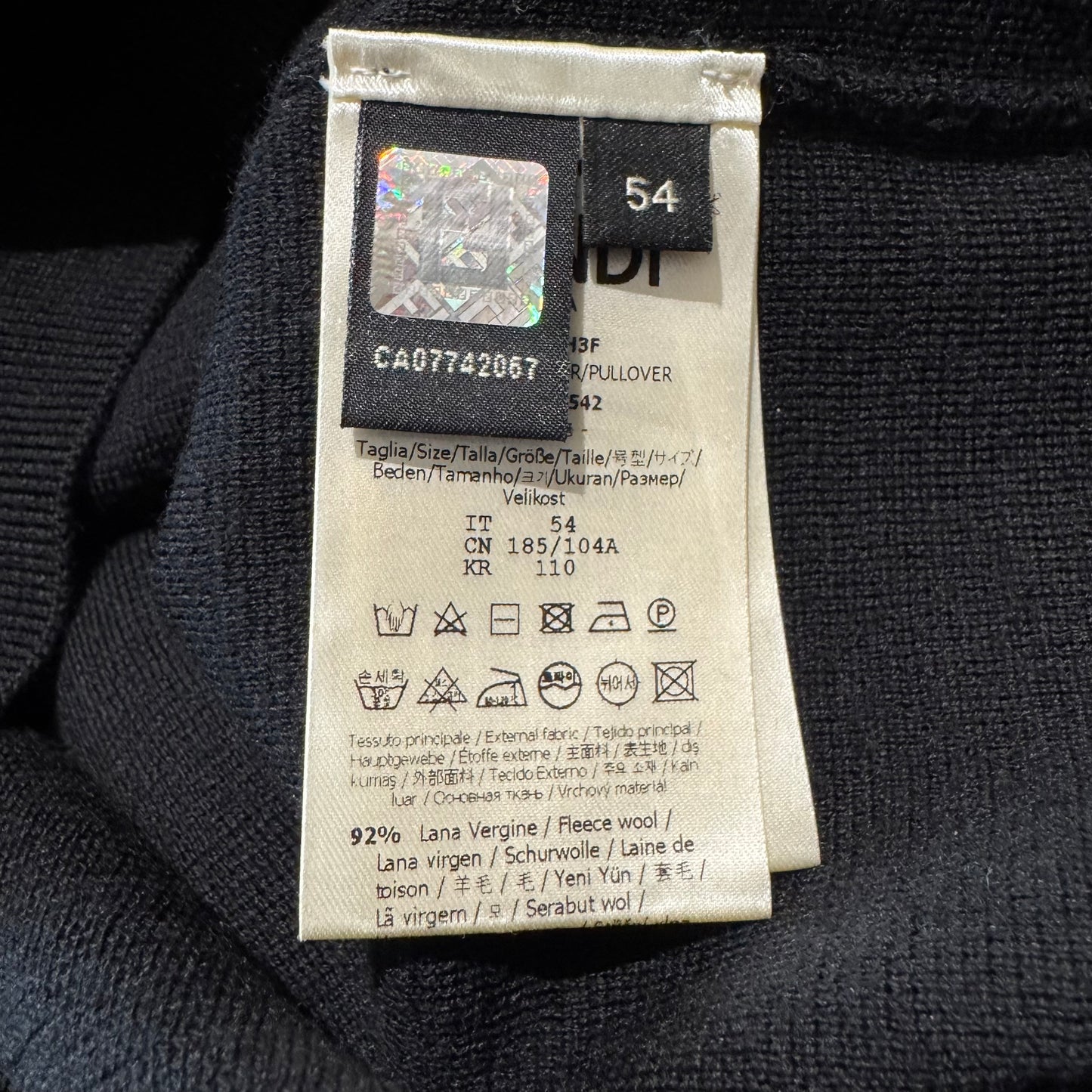 Fendi Roma Mock-Neck Pullover – Schwarz (Gr. XXL)