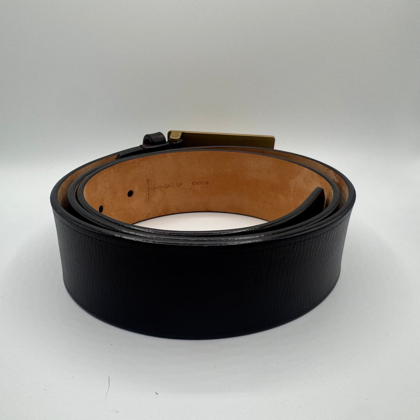 Louis Vuitton Inventeur Plate Buckle Ledergürtel – Schwarz – Gr. 90