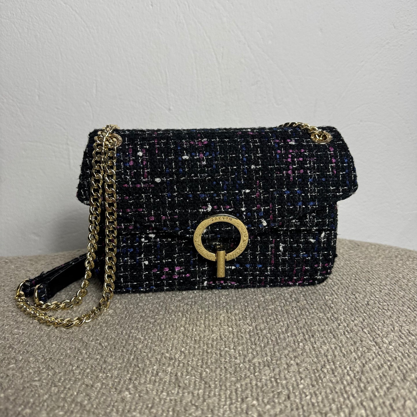 Sandro Paris „Yza“ Tweed Shoulder Bag