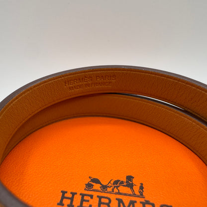 Hermès Mini Kelly Double Tour Bracelet – Goldfarben / Silber
