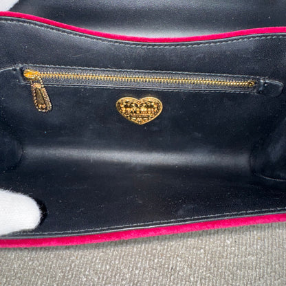 Dolce & Gabbana Velvet Devotion Medium Samt Tasche Pink