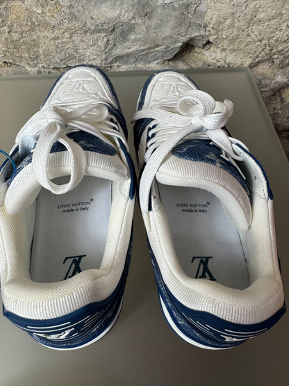 Louis Vuitton Monogram Denim Sneaker Weiß/Blau – Größe 41,5