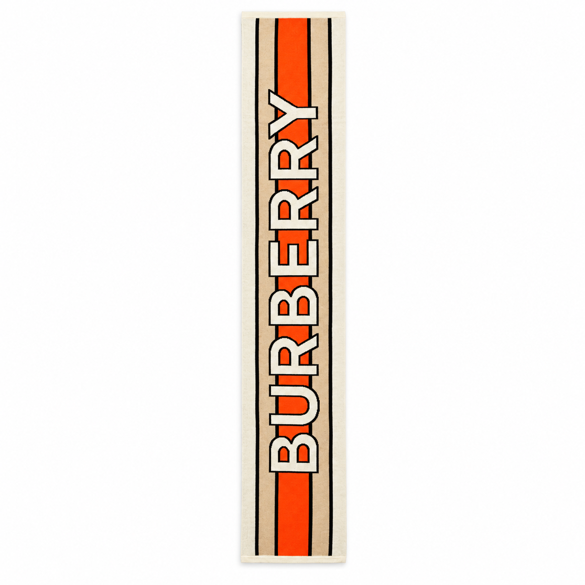 Burberry Logo-Strickschal – Wollschal Beige / Orange